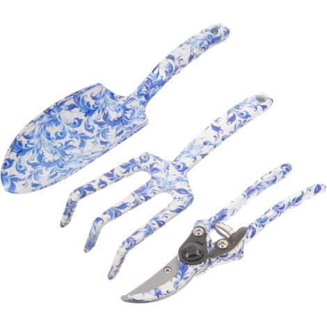 Ensemble Doutils De Jardin en Porcelaine Blanche Désherbage Râteaux Pelle (1/5)
