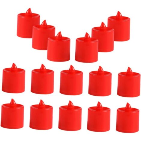 Lot de 20 Bougies Chauffe - Plat LED Rouges sans Flamme Petites Bougies (1/5)