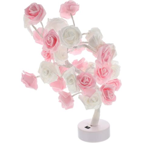 Lampe De Table Led Rose Décorative Rgb - Lampe De Chevet Sans Batterie - (1/5)