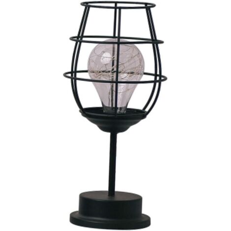 Lampe De Table En Fer Vintage Led - Lampe D’intérieur Décorative De Verre à (1/5)