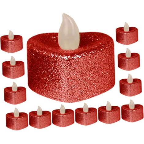 Lot de Bougies Chauffe - Plat LED sans Flamme en Forme de Cœur pour Un (1/5)