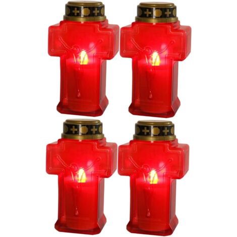 4pièces Bougies LED Électroniques Croix Décoratives pour Église Bougies (1/5)
