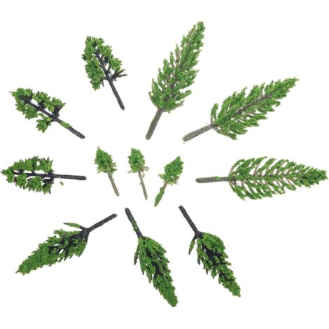 50pièces Arbres Miniatures Pin pour Décor Architectural Et Maquettes De (1/5)