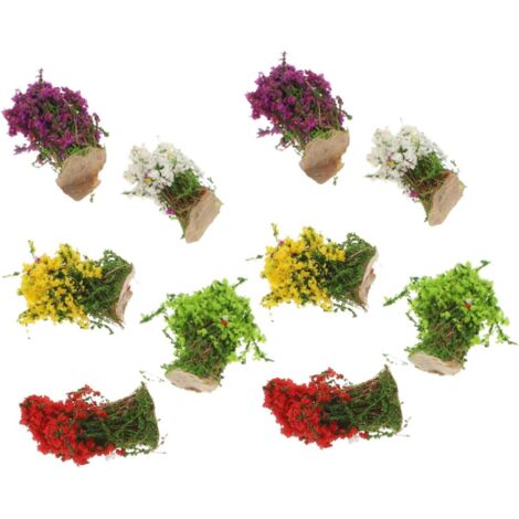 10 pièces Resin Flower Tufts Set for Miniature Landscape Decor Realistic (1/5)