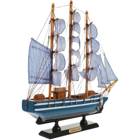Maquette de Voilier en Bois 32X7X305 CM Décoration Intérieure Nautique (1/5)