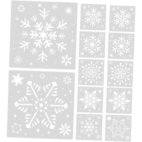Lot De 2 Pochoirs De Peinture Flocon De Neige Pochoirs D'Hiver Pochoirs De
