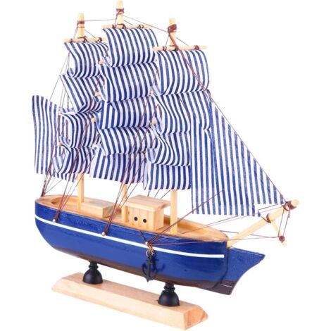 Modèle de Bateau Bois Décoration de Bureau Élégante pour Salon et Bureau (1/5)