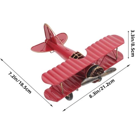 Abaodam Maquette Avion Vintage En Métal – Décoration Rétro Artisanale Pour Intérieur – 21,2 X 18,5 X 8,5 Cm