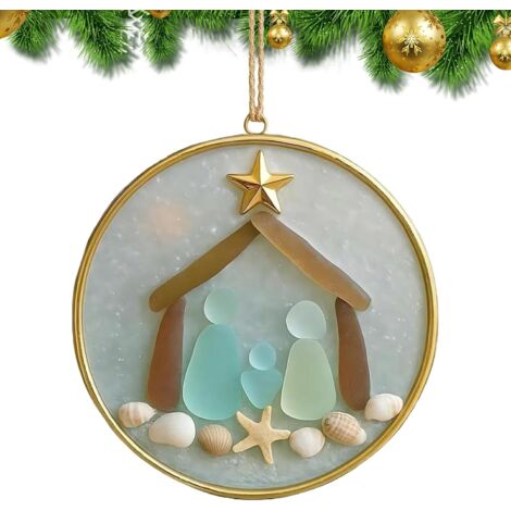 Décoration de Noël en verre de mer - Perles de plage décoratives en verre (1/5)