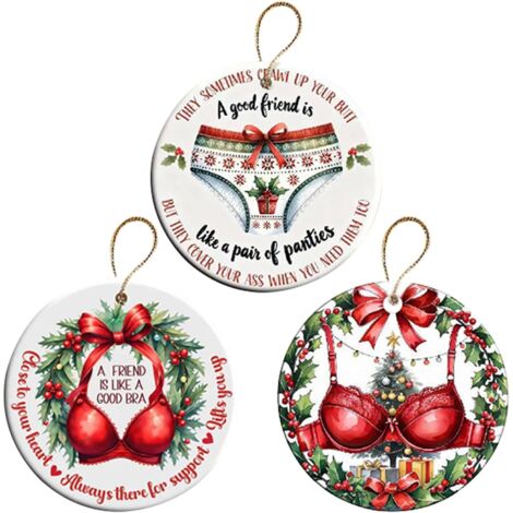 Boules de Noël amusantes pour amis - décoration acrylique 2D pour bons amis (1/5)