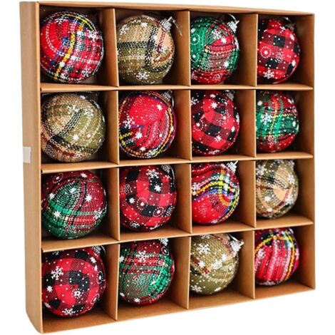 Set de Décorations de Noël - 16 Pièces Boules Décoratives en Tissu à (1/5)