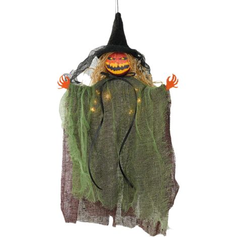 Décoration d'arbre d'Halloween - pendentif de sorcière effrayant lumineux (1/5)