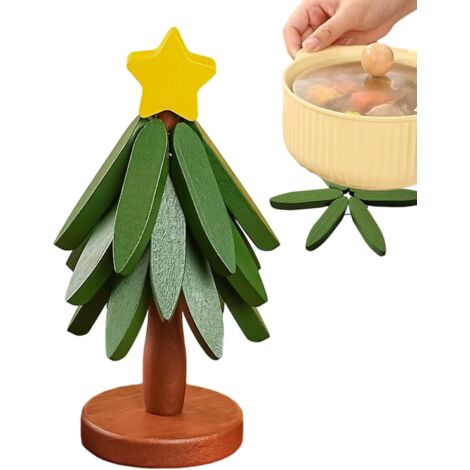 Dessous de verre en bois en forme d'arbre - Dessous de table pliable – (1/5)