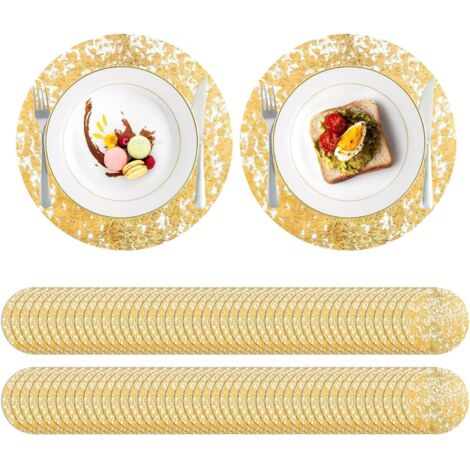 Nappes de Table Dorées - Lot de 100 pour Repas Mariage Événement - sous (1/5)