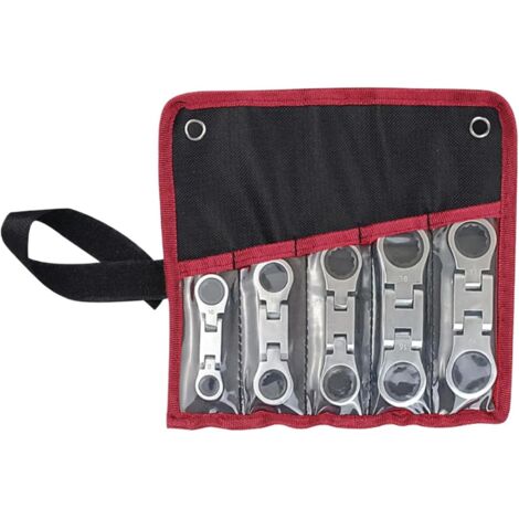 Lot de 5 clés à cliquet - Double entraînement - Clé à tête flexible - 19 mm (1/5)