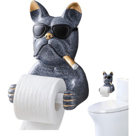 Porte - papier toilette amusant - montage mural avec design de chien mignon (1/5)