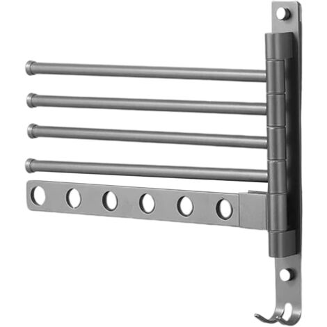 Porte - Serviette Pivotant - Séchoir 4 Bras Tournant pour Salle de Bain - (1/5)