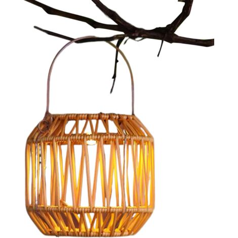 Lampe solaire pour l'extérieur - lanterne d'extérieur en rotin tressé - (1/5)