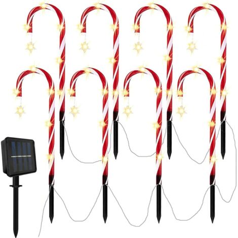 Décorations de Canne de Noël Lumineuse - Lumière à Énergie Solaire 1200mAh (1/5)
