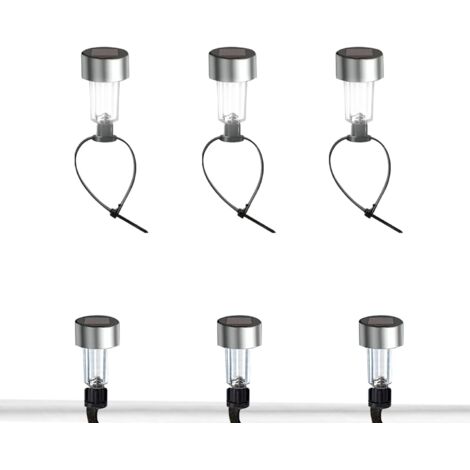 Lumières Solaires De Clôture Extérieur Étanche - Lot de 6 Luminaires (1/5)