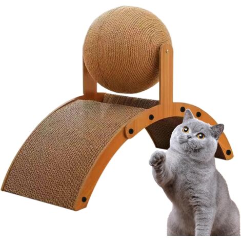 Balle à griffer pour chat - Vertical - Avec base en carton ondulé - Jouet (1/5)