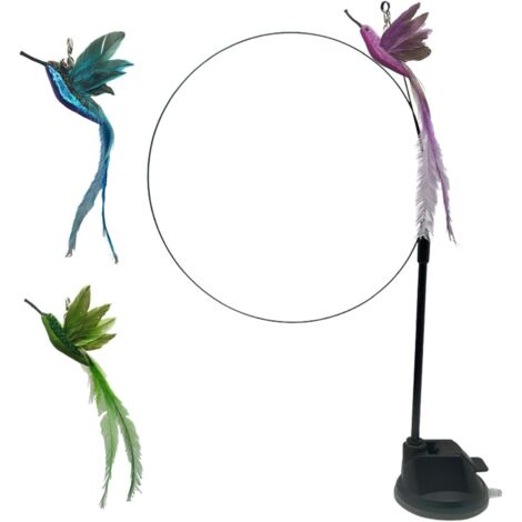 Jouet à Plumes pour Chat - d'exercice Interactive - 3 Pièces avec Ventouses