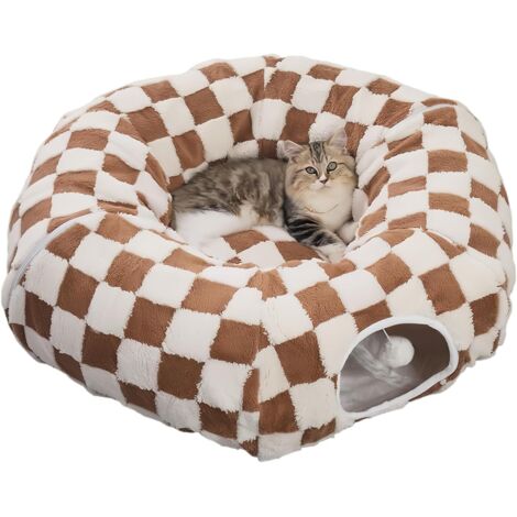 Tunnel donut pour chat - Jouets interactifs lavables avec balle – Lit rond (1/5)