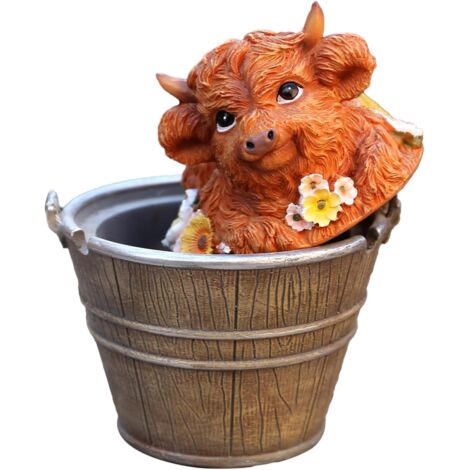 Figurine de vache Highland - Sculpture en résine de boeuf des Highlands à (1/5)