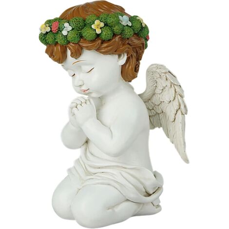 Statues d'ange pour le jardin - Chérubin agenouillé en prière en résine - (1/5)