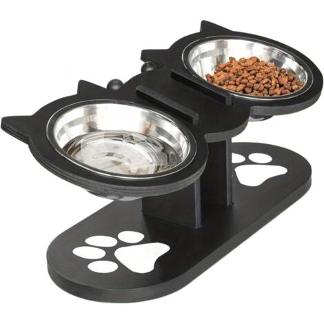 Gamelles pour Chat Nourriture et Eau - Support Réglable de Bol pour Chien - (1/5)