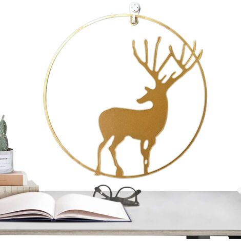 Décoration murale en métal - Motif cerf - Décoration rustique et moderne (1/5)