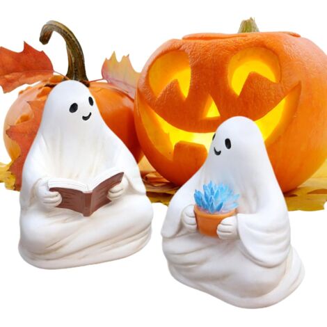 Décorations Mignonnes - Statuette De Fantôme en Résine Lisant Un Livre pour (1/5)