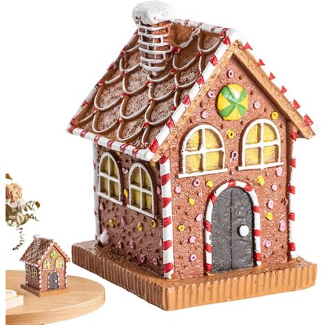 Décoration de maison en pain d'épice éclairée - décoration de table de Noël (1/5)