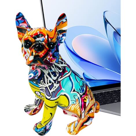 Figurine de chien debout – Graffiti Bouledogue coloré Modèle pour table – (1/5)