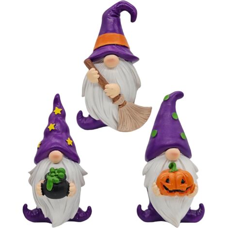 Nains en Résine - Lot De 3 Décorations De Nains - Décorations Halloween (1/5)