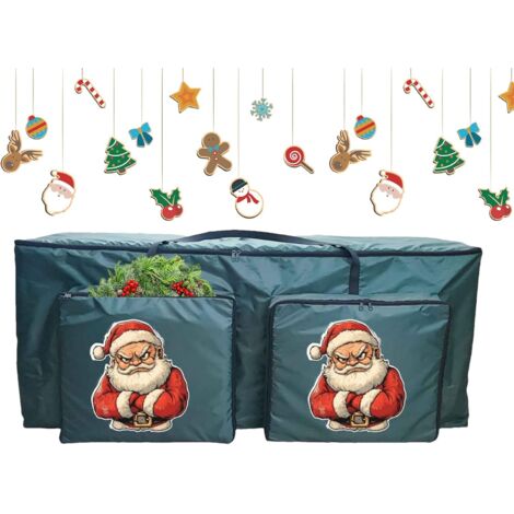 Sac de rangement pour sapin de Noël - Étanche à la poussière - Avec 2 (1/5)