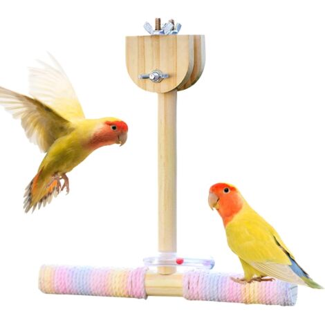 Perchoir pour Oiseaux - Perchoir Naturel Balançoire Jouets à Mâcher pour (1/5)