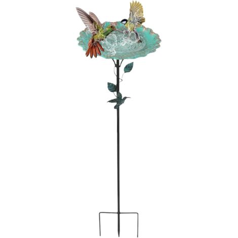 Bain d'oiseaux Extérieur - Bain Décoratif avec Pieu Stabilisateur - (1/5)