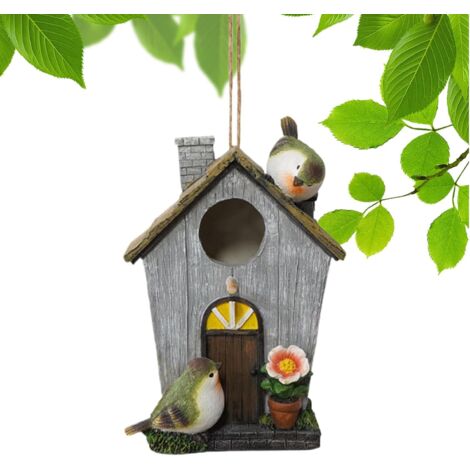 Nichoir à oiseaux - Abri coupe - vent en résine synthétique avec bouchon (1/5)