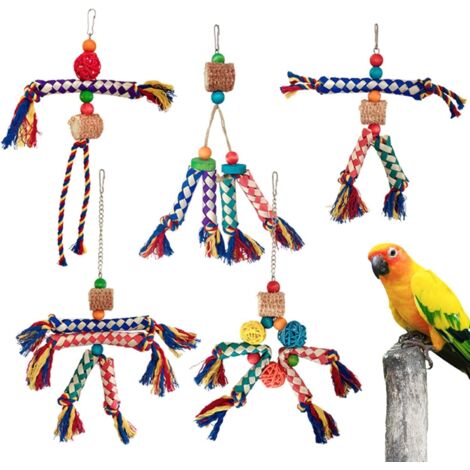 Jouets pour Perroquets - Corde à Mâcher Colorée pour Perroquets - Jeu (1/5)