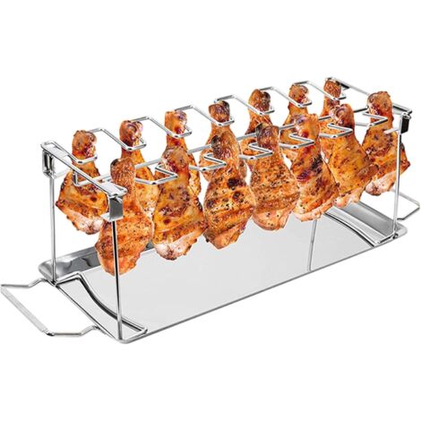 Support pour pilons de poulet - Support de barbecue pliable en acier (1/5)