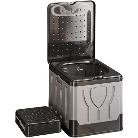 Toilettes de camping portables - Grand seau pliable avec couvercle -