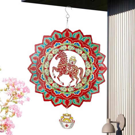 Carillon De Cheval - 29.4 Cm Acier Inoxydable Décor du Nouvel an Chinois - (1/5)