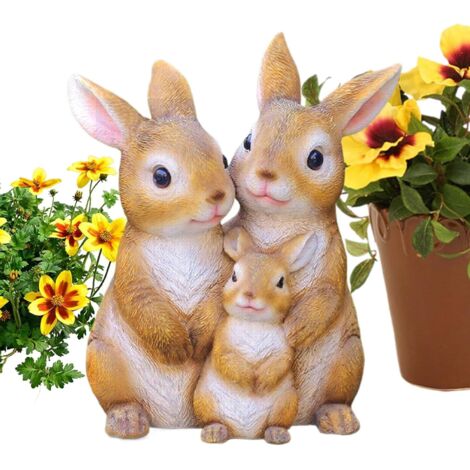Statue de Lapin - Décorations de Jardin Extérieur Portable - Figurines