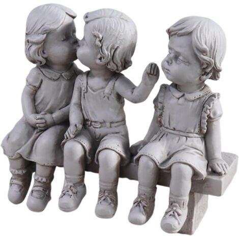 Premier Baiser Statue De Jardin en Résine - Sculpture d'amour De Chiot pour (1/5)
