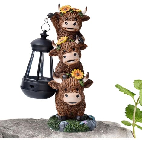 Statue De Vache Highland pour Jardin - Figurine Paysage Résine Drôle - (1/5)