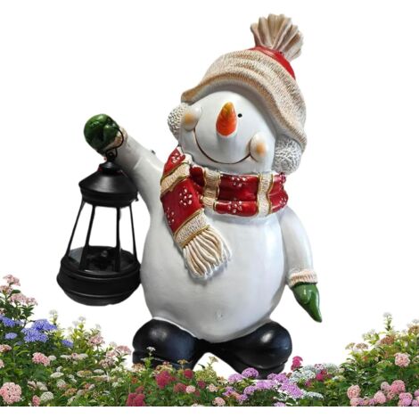 Décorations De Bonhomme De Neige De Noël - Statue Créative en Résine avec (1/5)