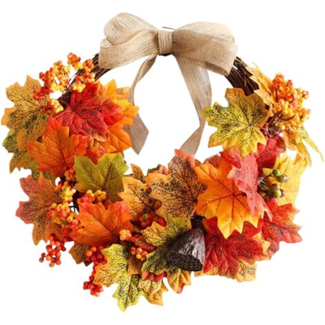 Couronne de Porte Automnale - Couronne de Fête des Moissons 45 cm - (1/5)