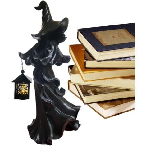 Statues De Jardin - Sorcière d'halloween Lanterne Ornement - Décor Vintage (1/5)