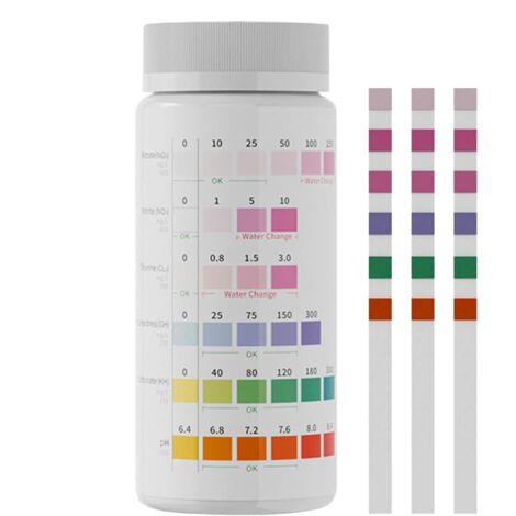 de Test pour Aquarium - 100 Test Bassin - Papier Testeur Qualité Eau 6 en 1 (1/5)